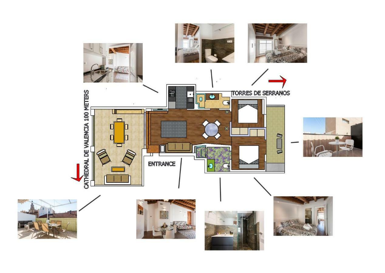 Ferienwohnung Florit Flats - Center 2Br 2Ba Attic Terrace View Wifi Ac Valencia Exterior foto